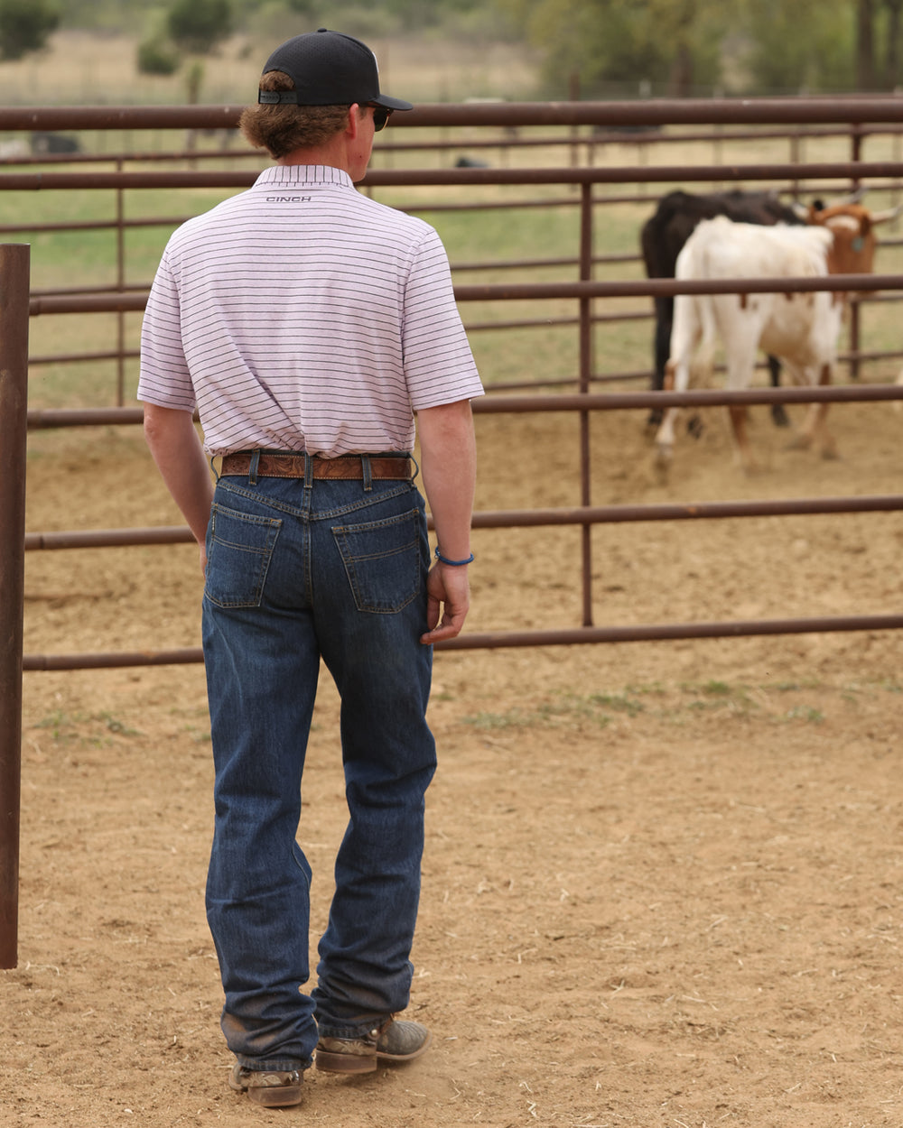 Cowboy usando Cinch Black Escura