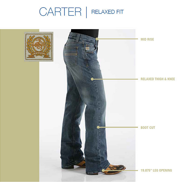 Detalhes do ajuste da Calça Cinch Carter 2.4