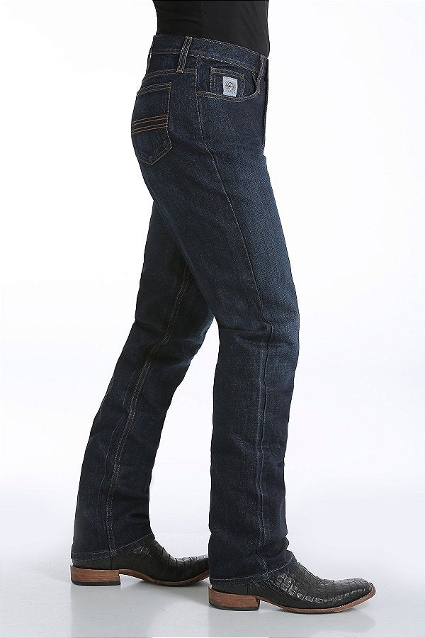 Calça Jeans Masculina Cinch Silver Label Escura vista lateral.