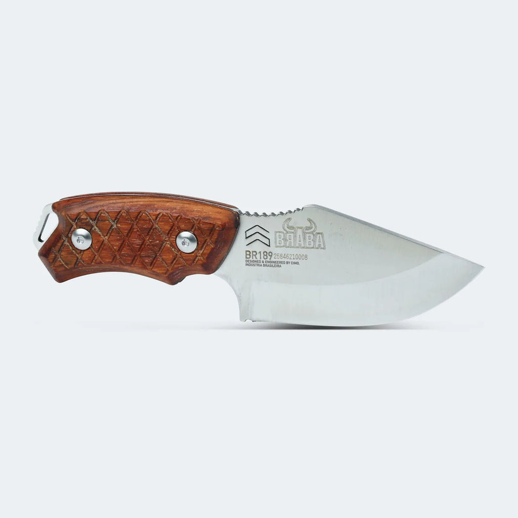 Faca Cimo Braba I Inox Cabo Madeira Com Bainha - BR189 - MAD