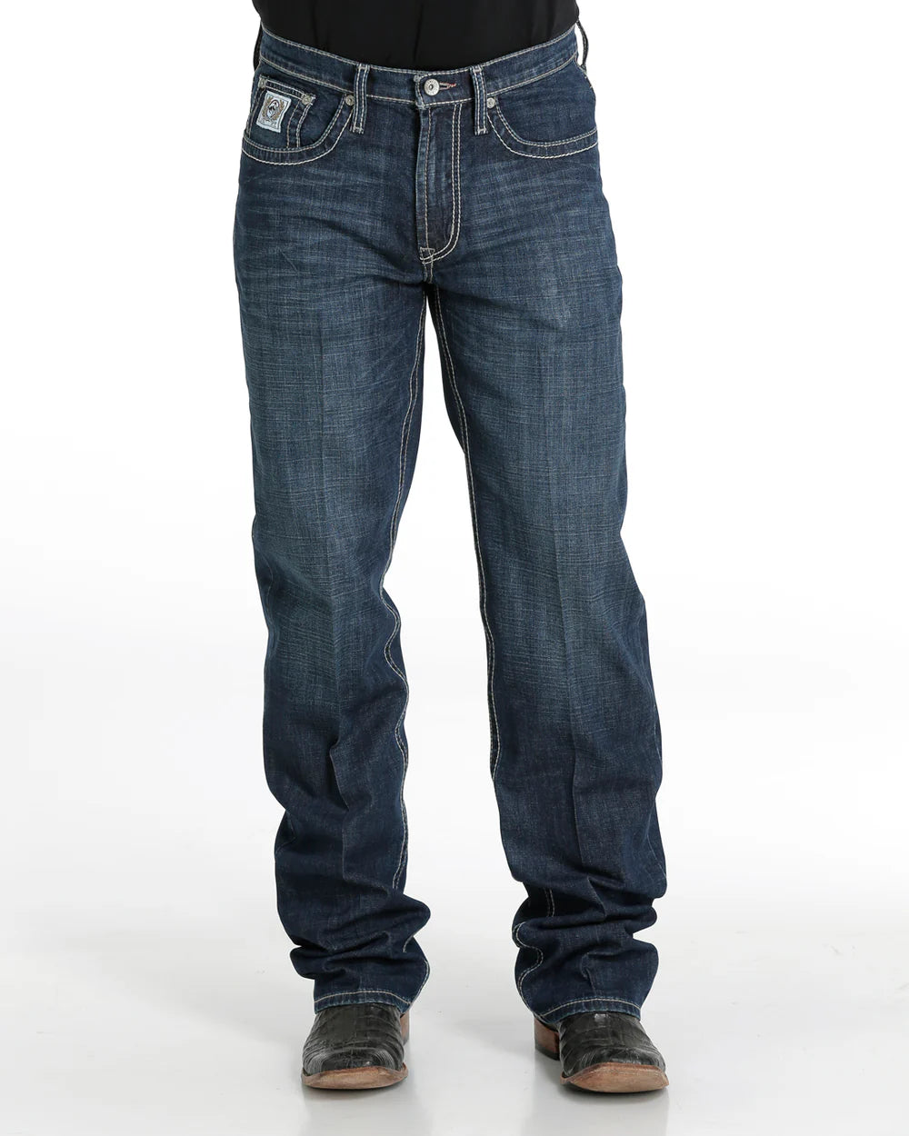 Calça Jeans Masculina Cinch White New Escura vista frontal.