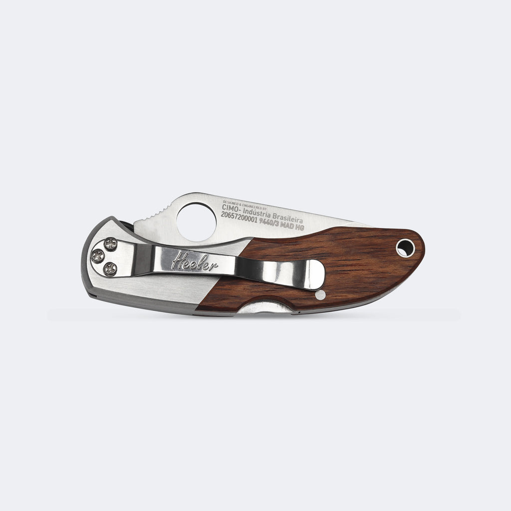 Canivete Cimo Heeler 3 Inox Cabo Madeira Com Clip - 9440/3-MAD