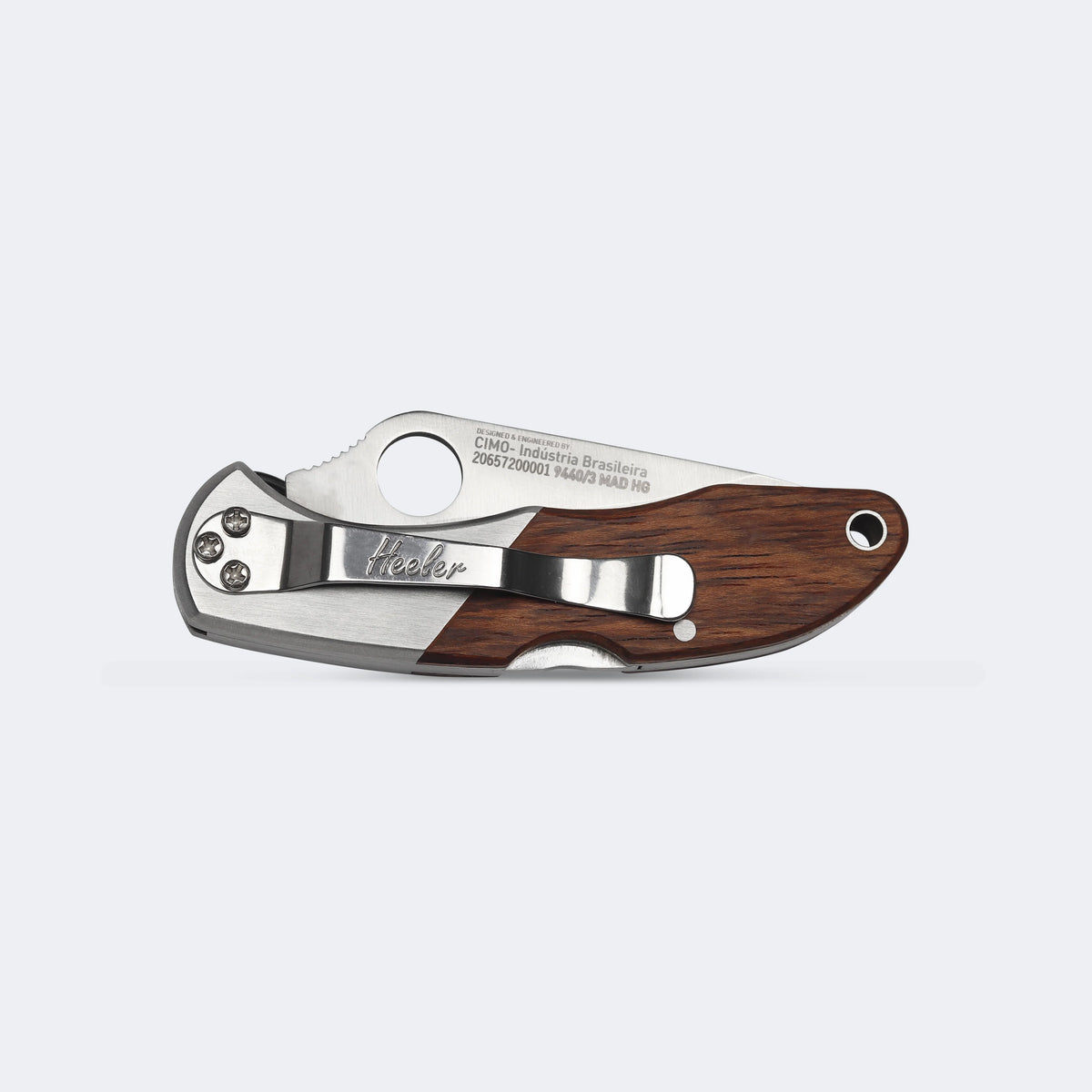 Canivete Cimo Heeler 3 Inox Cabo Madeira Com Clip - 9440/3-MAD